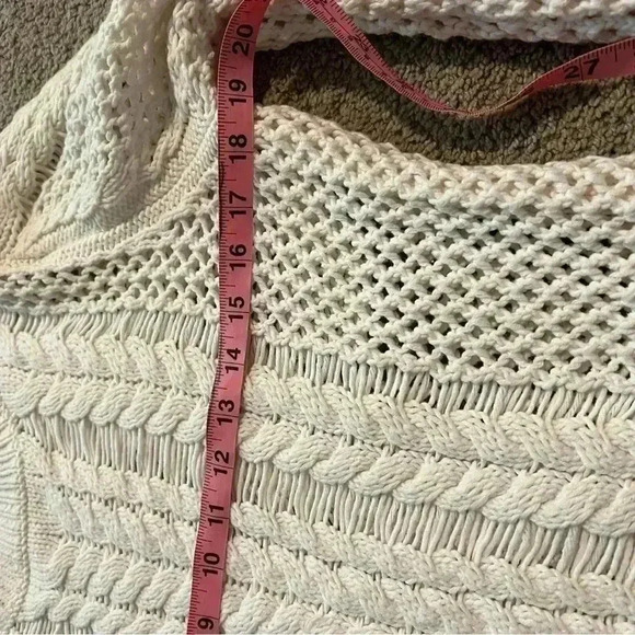 360 sweater white cable knit chunky women’s size x small - Picture 13 of 13